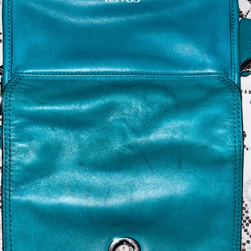 Coach legacy Penny Turnlock Crossbody vintage turquoise color - Picture 5 of 13